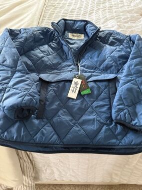 Alpine Design Quilted Puffer Pullover Jacket - Light Blue
